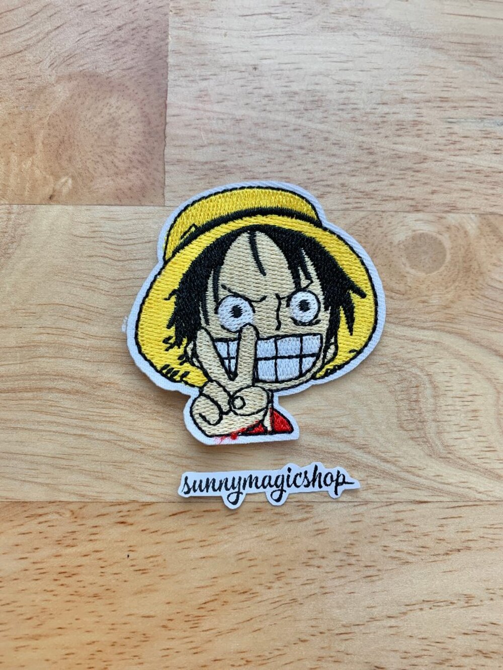 One Piece Anime Embroidered Patch Young Strawhat Monkey D Luffy Peace